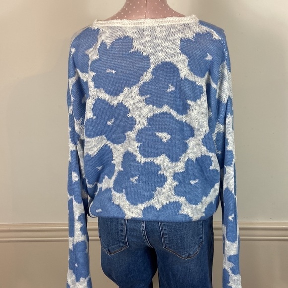 FLOWER sweater blue/white lightweight - Picture 3 of 6